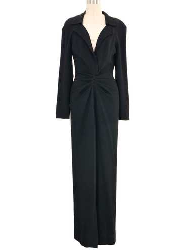 Chloe Black Crepe Ruched Front Gown - image 1