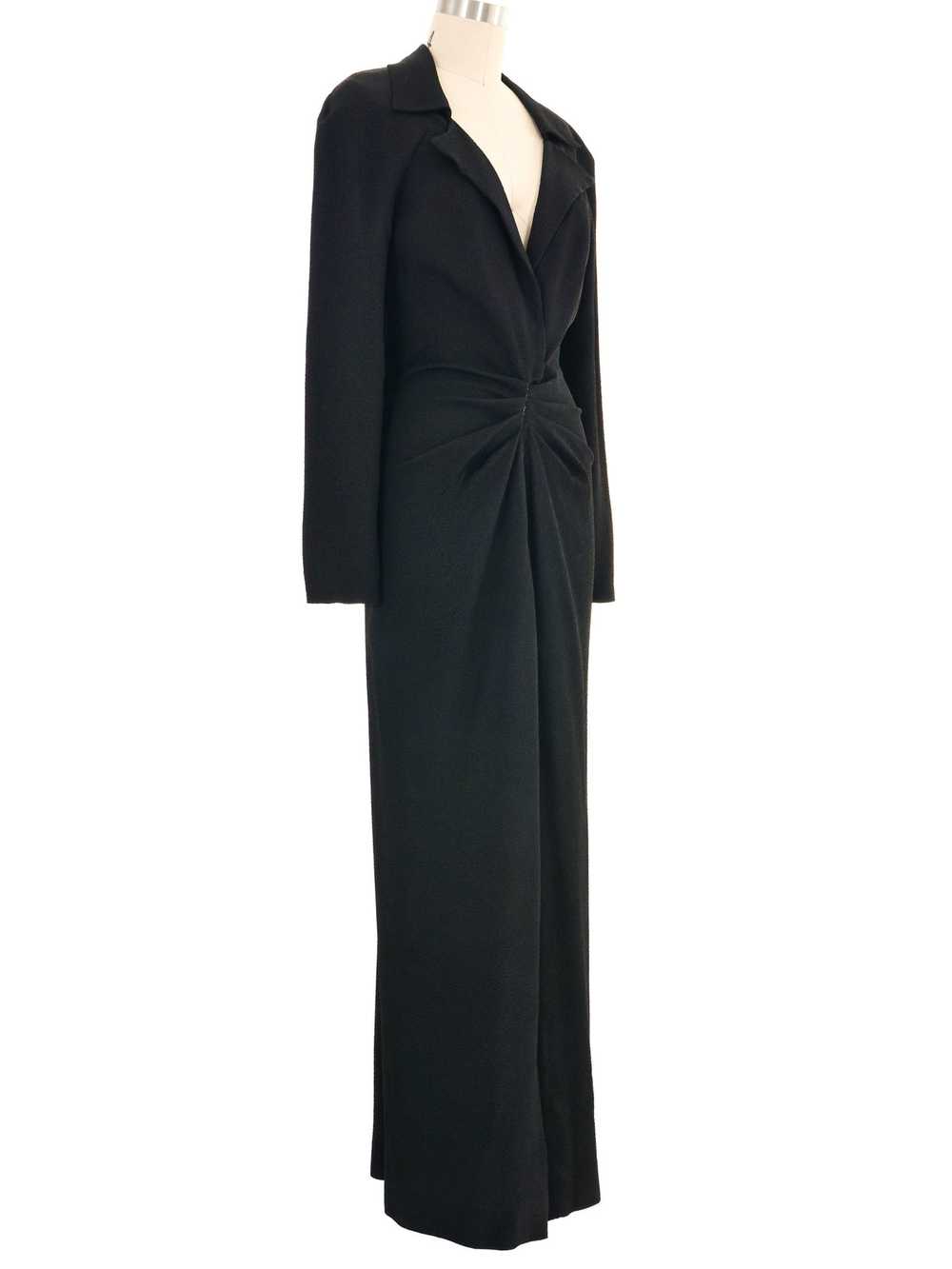 Chloe Black Crepe Ruched Front Gown - image 3