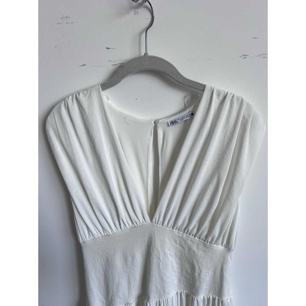 Zara Zara White Asymmetrical Waist Draped Maxi Dr… - image 4