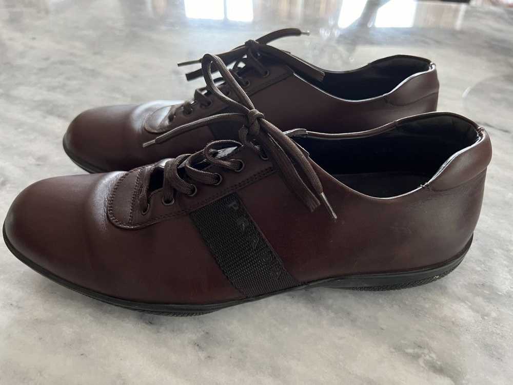Prada Prada linea rossa brown leather shoes - image 2