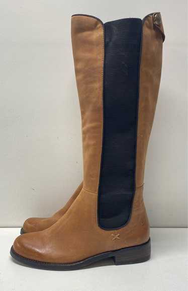 Vince Camuto Kent Brown Leather Pull On Riding Boo