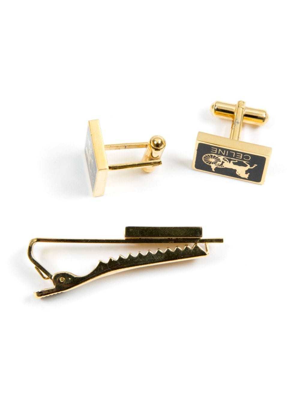 Céline Pre-Owned 1980s Horsebit tie clip and cuff… - image 3