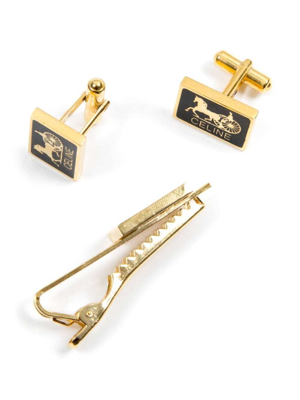 Céline Pre-Owned 1980s Horsebit tie clip and cuff… - image 4