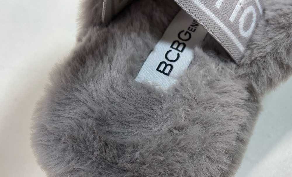 BCBGeneration Gray Faux Fur Fluff Slingback Sanda… - image 7