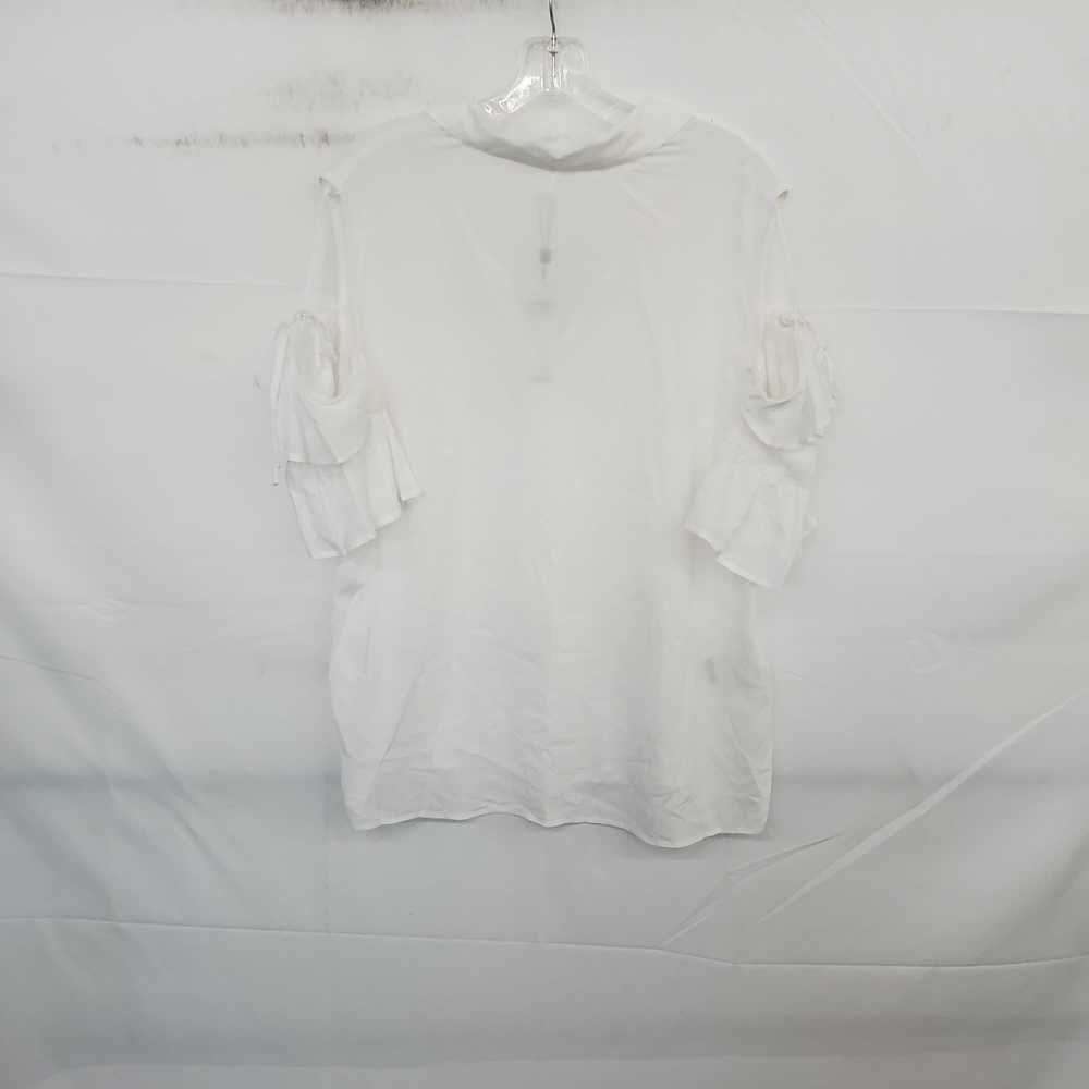 BCBGeneration White Rayon Cold Shoulder Button-Up… - image 2