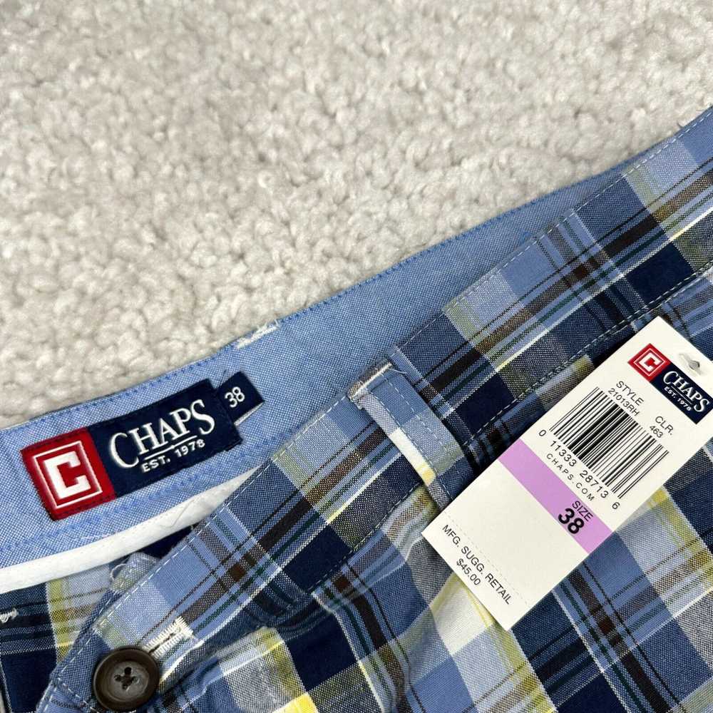 Chaps Chaps Shorts Mens 38 Blue Plaid Chino Flat … - image 3