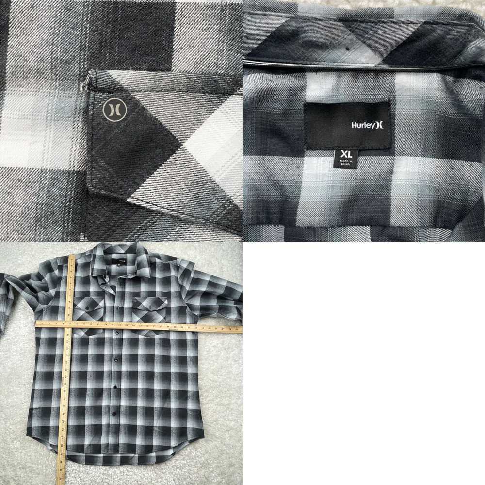 Hurley Hurley Shirt Mens XL Gray Plaid Checks But… - image 4