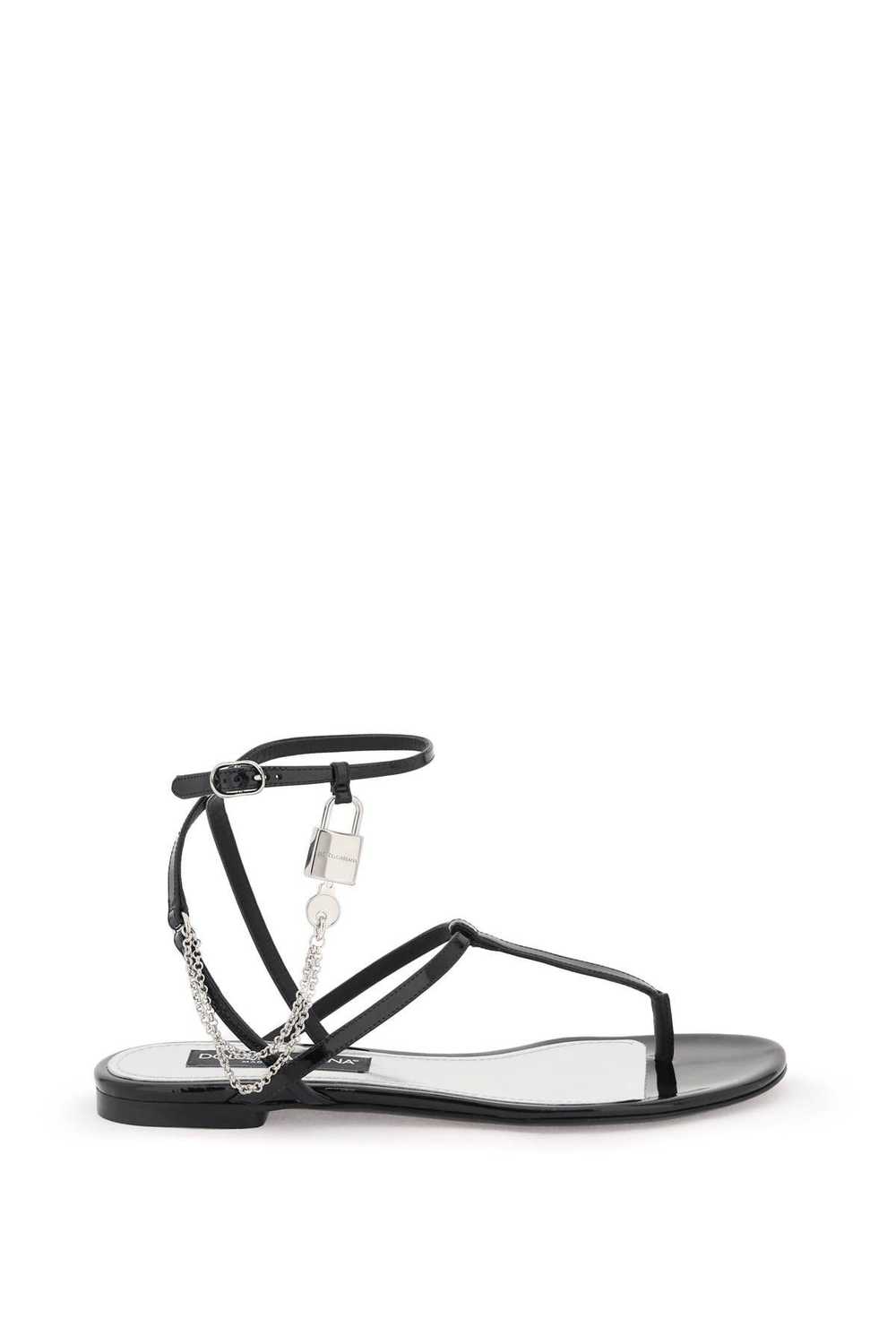 Dolce & Gabbana Patent Leather Thong Sandals With… - image 1