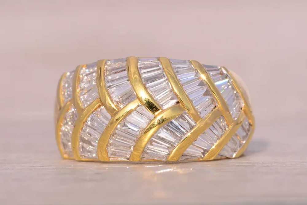 Signed Tapered Baguette Natural Diamond Cocktail … - image 6