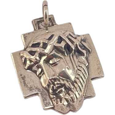 Vintage Creed Sterling Silver Jesus Pendant