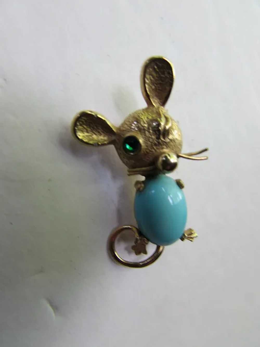 Whimsical Castlecliff Winking Mouse Brooch - image 2