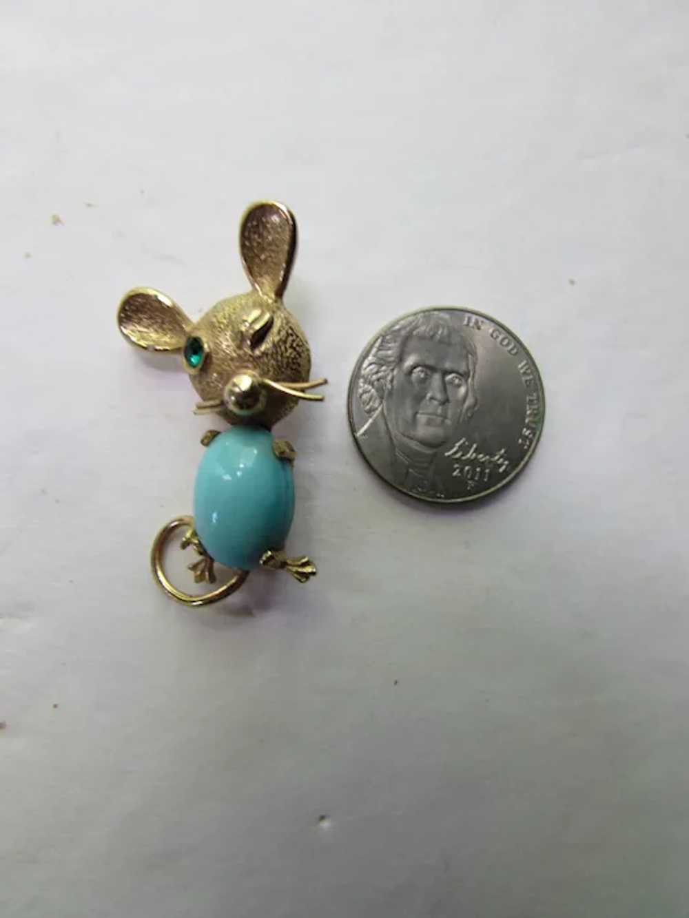 Whimsical Castlecliff Winking Mouse Brooch - image 7