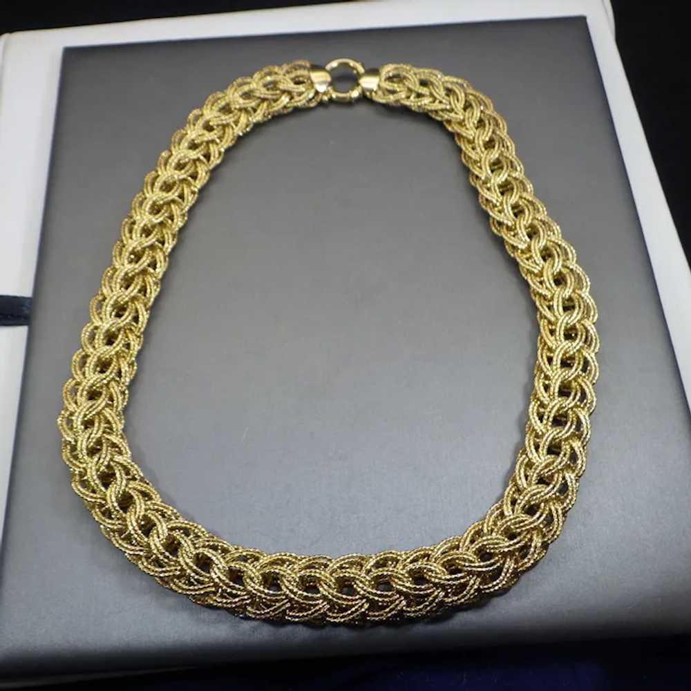 Beautiful Vintage Wide Vermeil Chain Necklace, A … - image 10