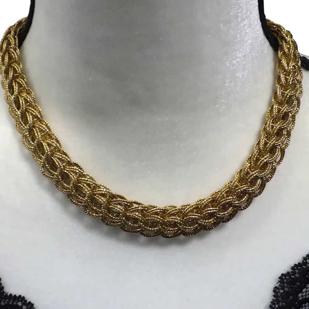 Beautiful Vintage Wide Vermeil Chain Necklace, A … - image 1