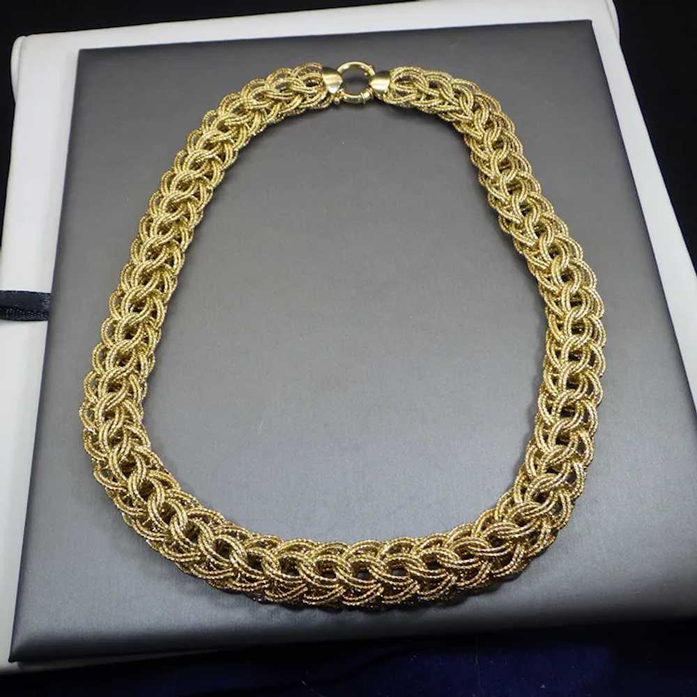 Beautiful Vintage Wide Vermeil Chain Necklace, A … - image 2