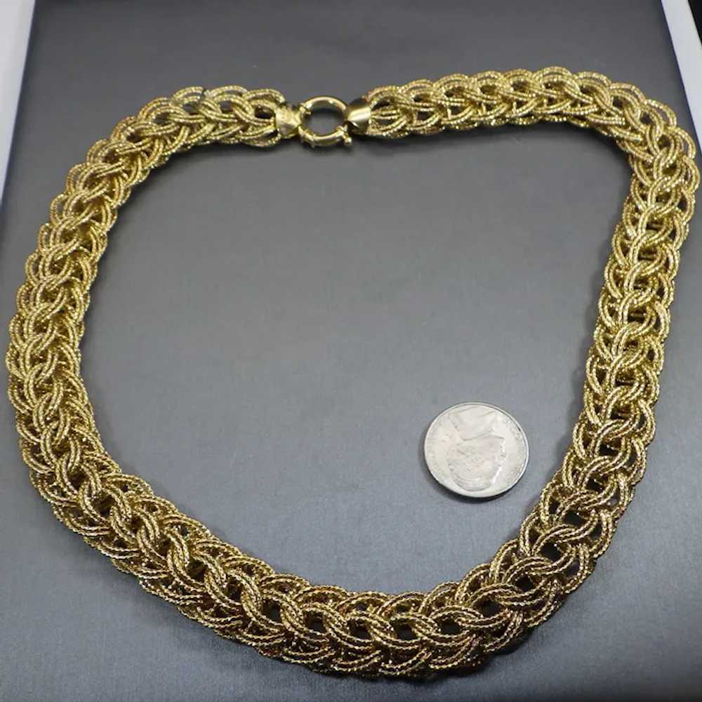 Beautiful Vintage Wide Vermeil Chain Necklace, A … - image 3