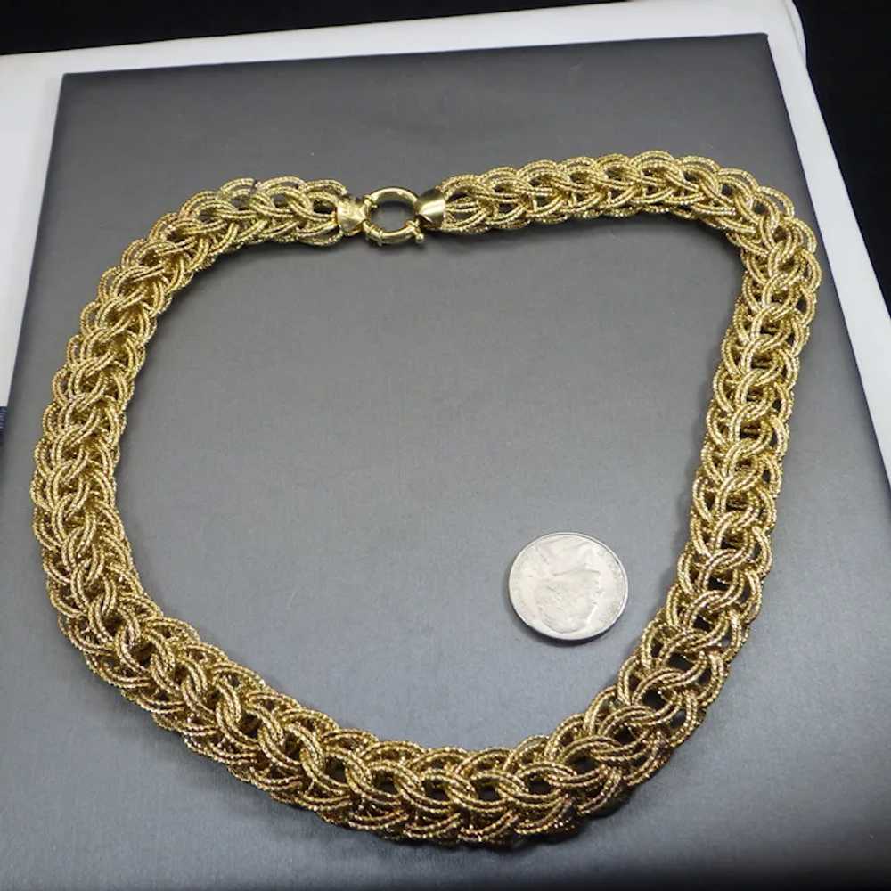 Beautiful Vintage Wide Vermeil Chain Necklace, A … - image 5