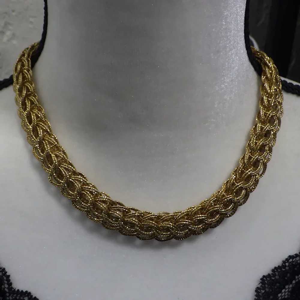 Beautiful Vintage Wide Vermeil Chain Necklace, A … - image 7