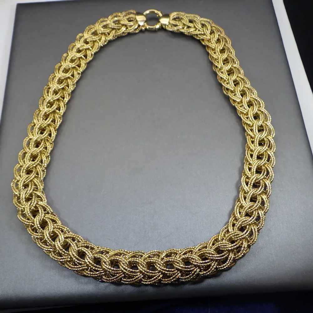 Beautiful Vintage Wide Vermeil Chain Necklace, A … - image 8