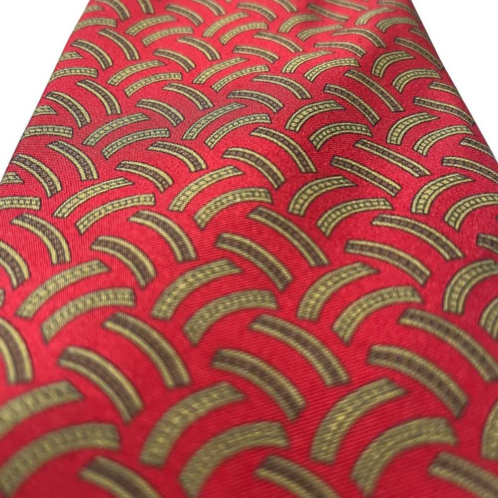 Luxury Arnys Paris Red Printed Silk Tie - Handmad… - image 11