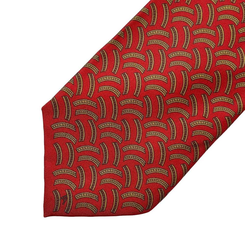 Luxury Arnys Paris Red Printed Silk Tie - Handmad… - image 12