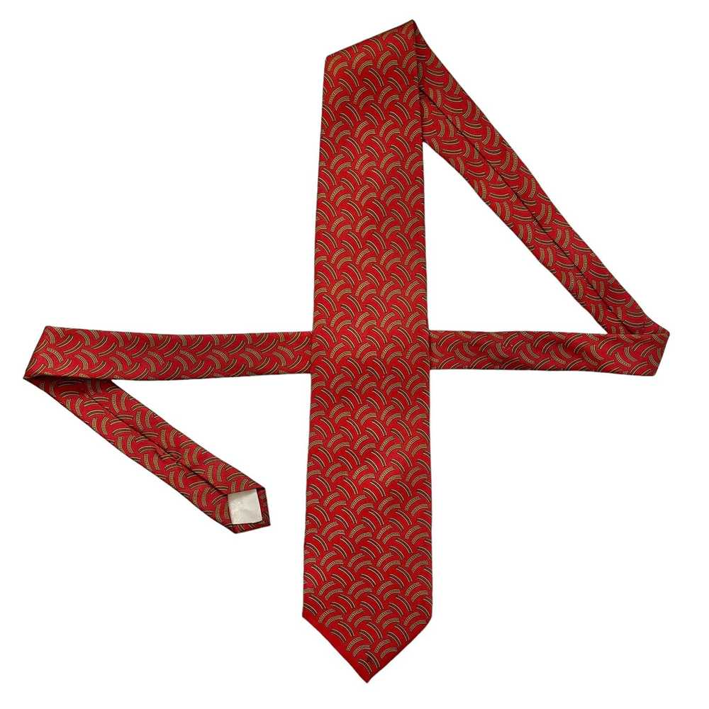 Luxury Arnys Paris Red Printed Silk Tie - Handmad… - image 2