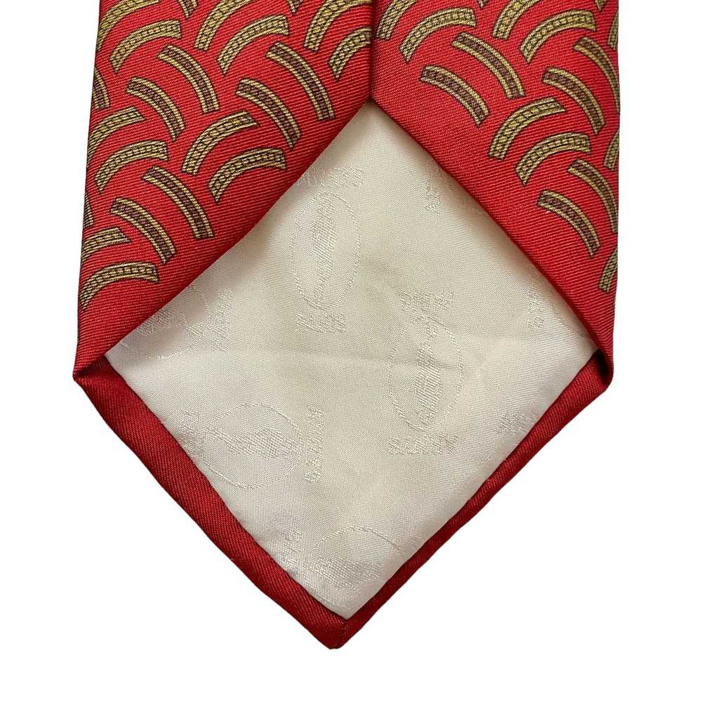 Luxury Arnys Paris Red Printed Silk Tie - Handmad… - image 6