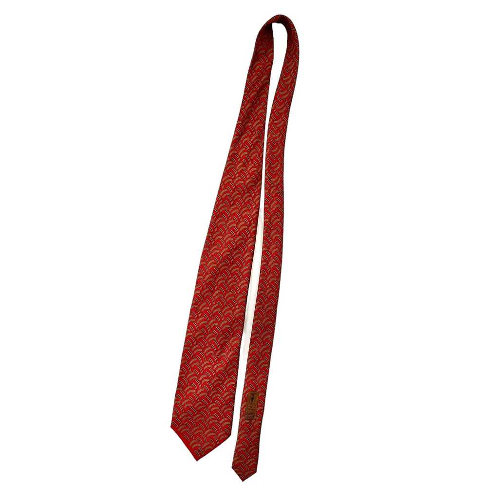 Luxury Arnys Paris Red Printed Silk Tie - Handmad… - image 8