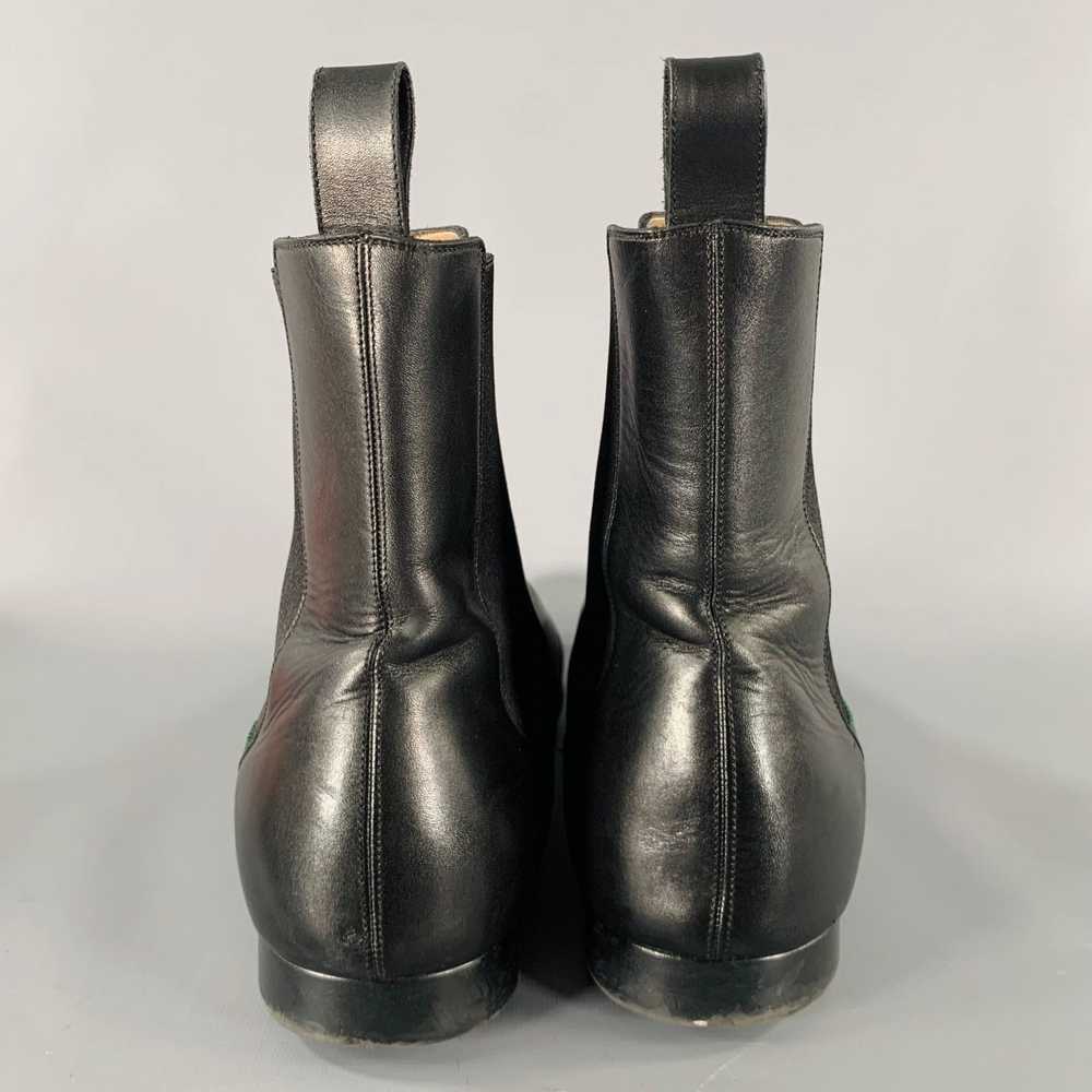 Gucci Black Mixed Materials Leather Pull On Boots - image 3