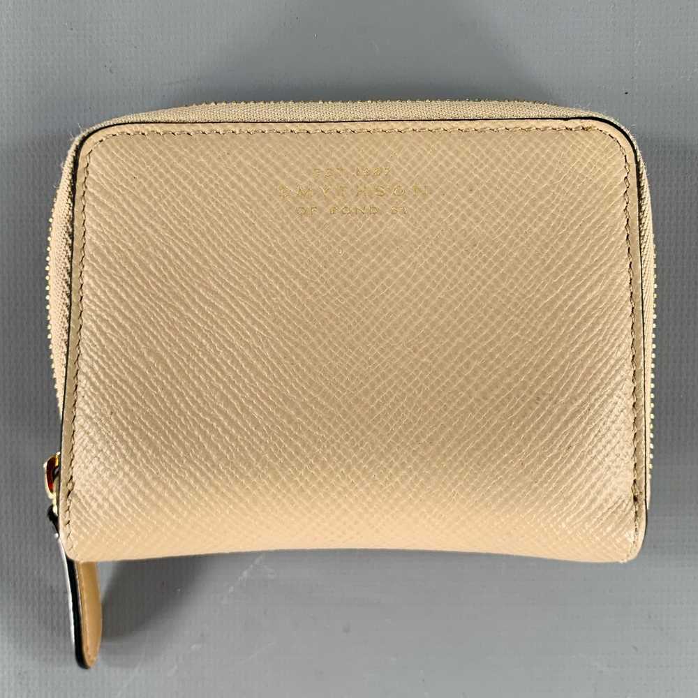 Smythson Khaki Taupe Leather Wallet - image 1