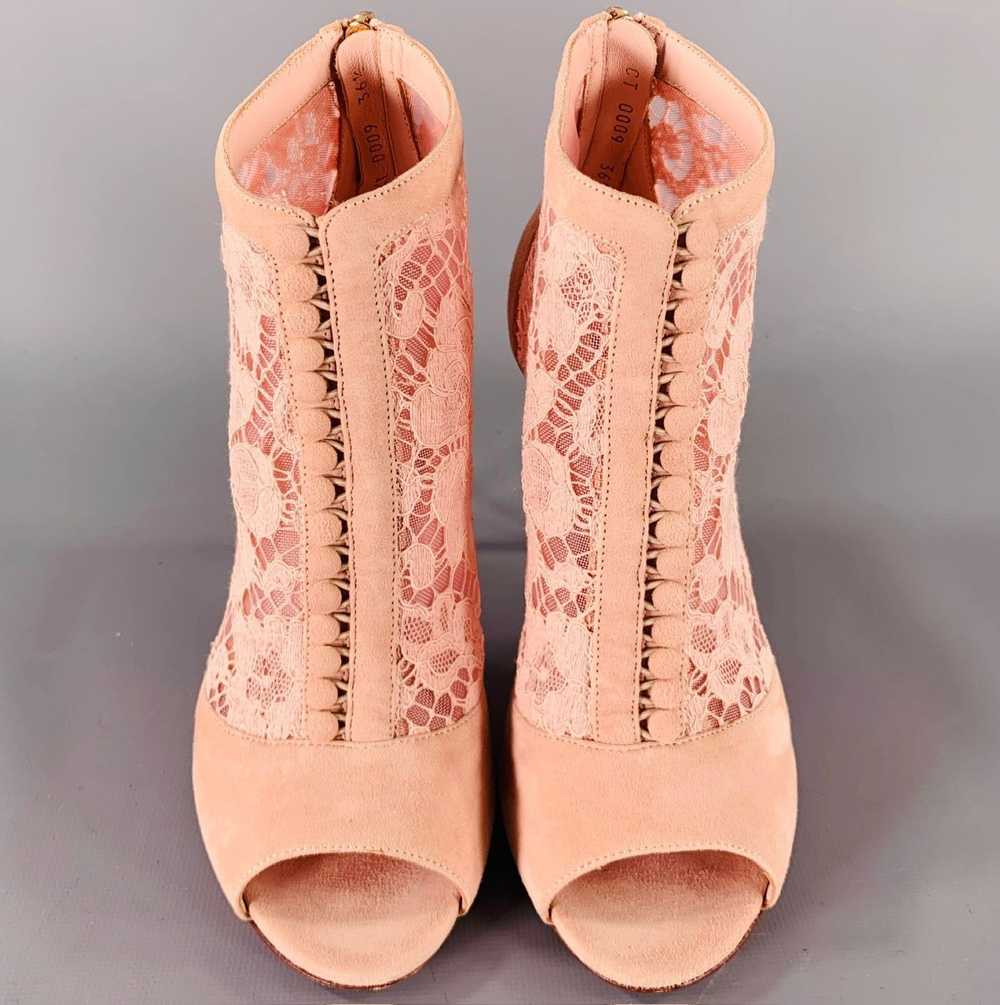 Dolce & Gabbana Pink Suede Mixed Materials Peep T… - image 4