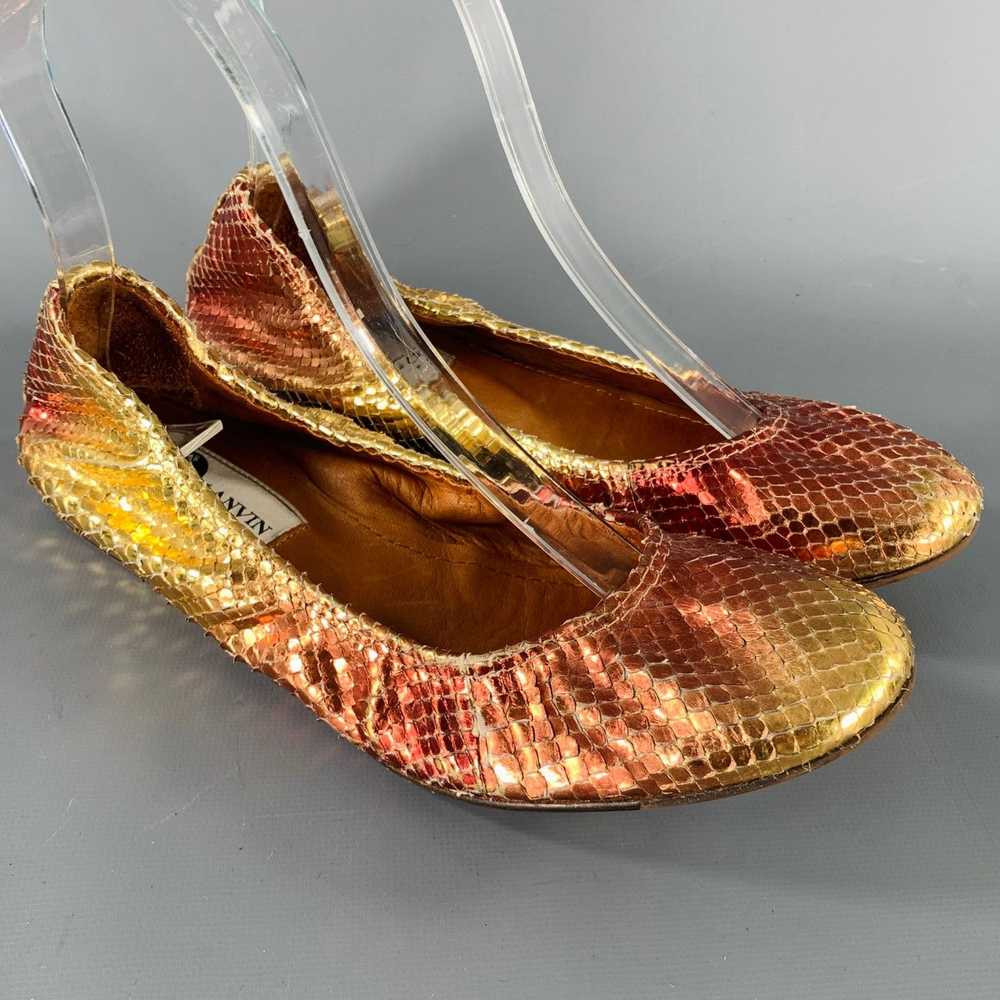 Lanvin Gold Pink Snake Skin Ballet Flats - image 1