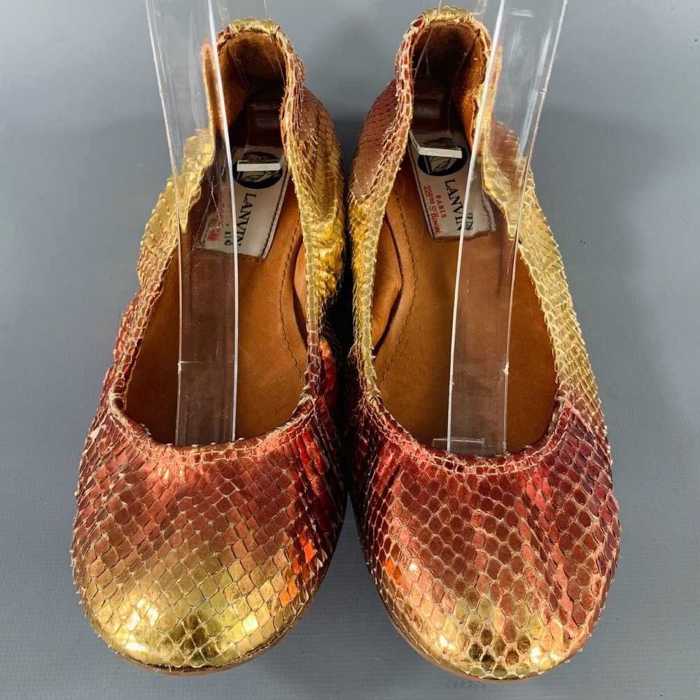 Lanvin Gold Pink Snake Skin Ballet Flats - image 4