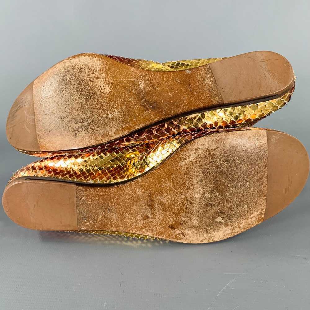 Lanvin Gold Pink Snake Skin Ballet Flats - image 6