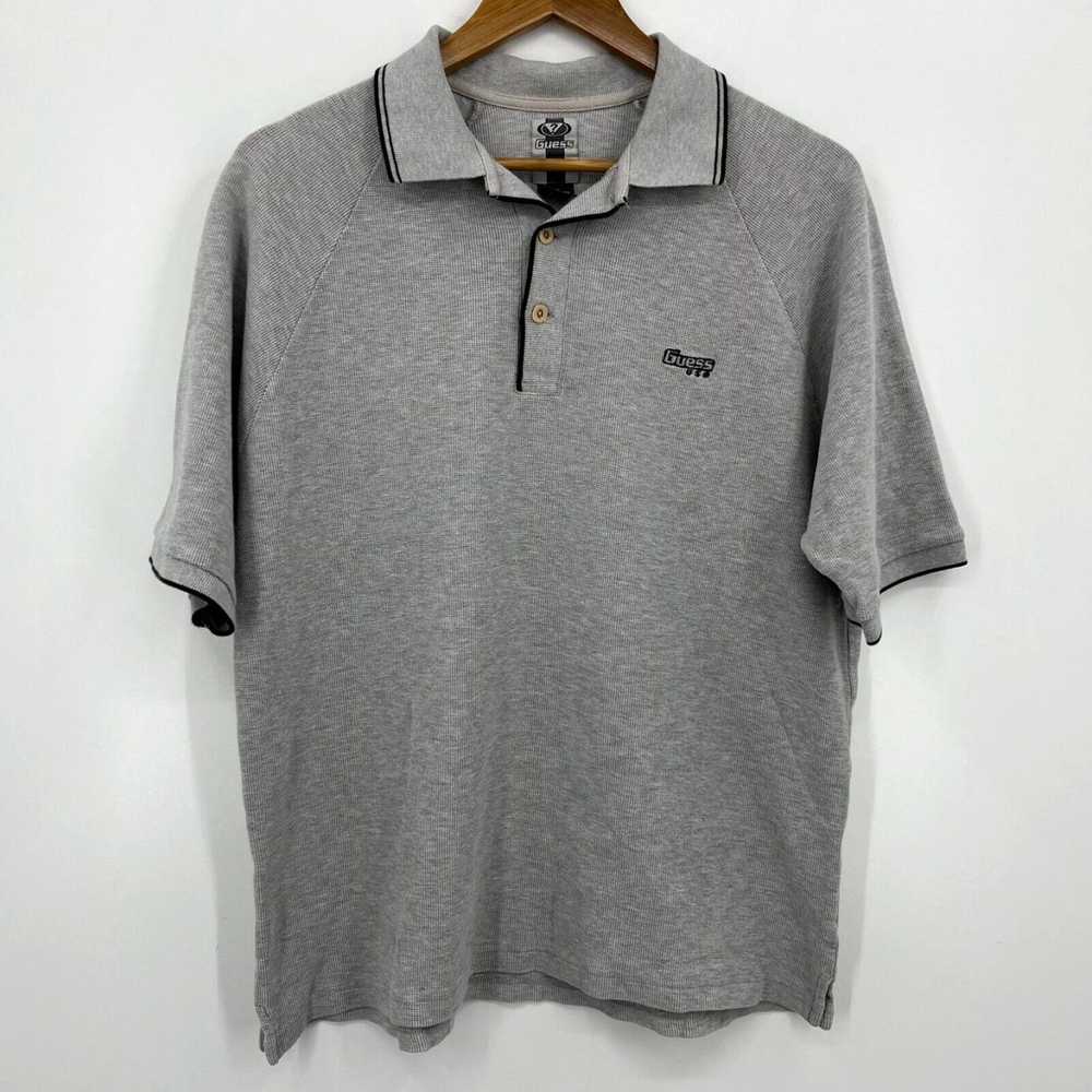 Guess Guess Polo Shirt Men's XL Gray Knit Collare… - image 1