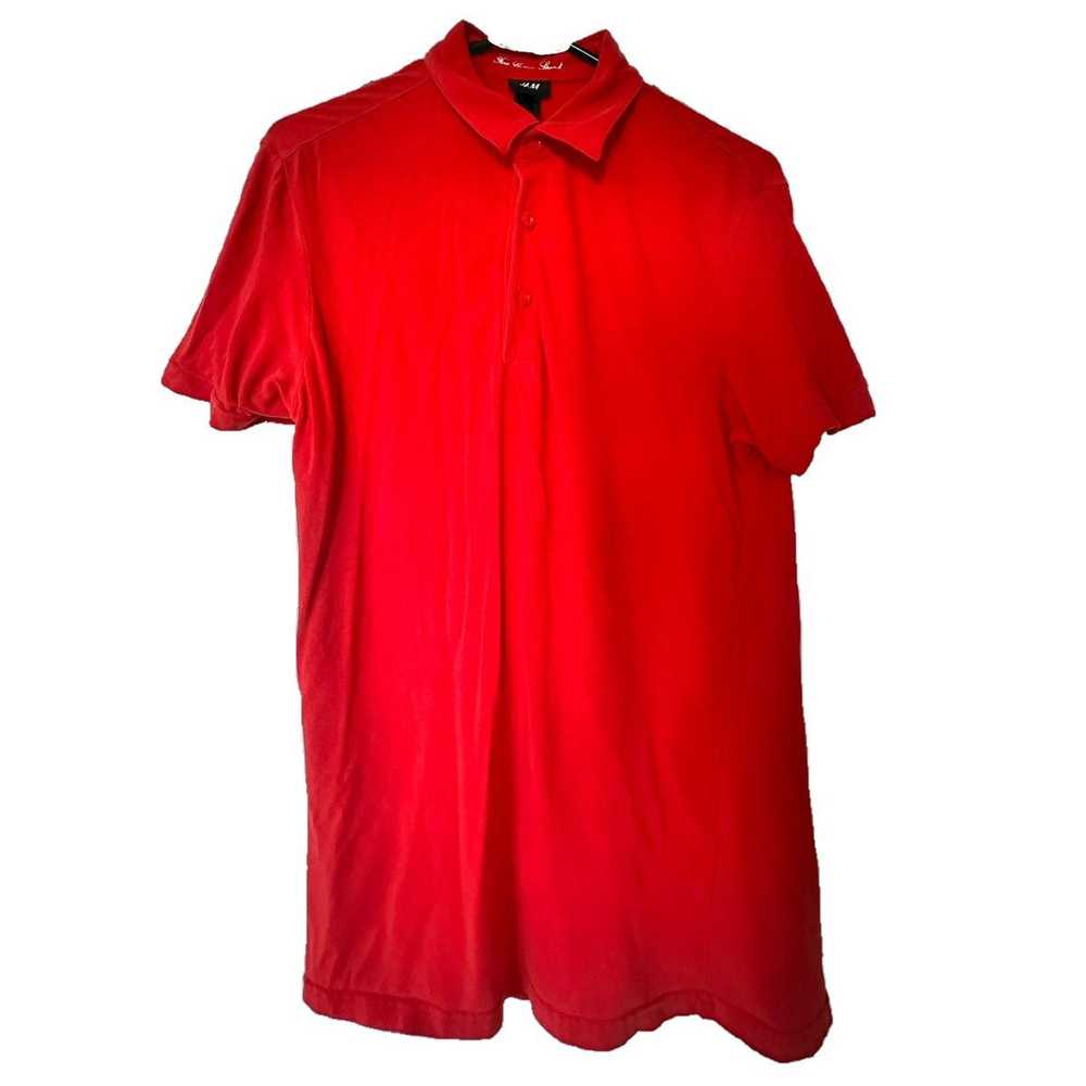 H&M H&M Bright Red Stretch Polo - image 1