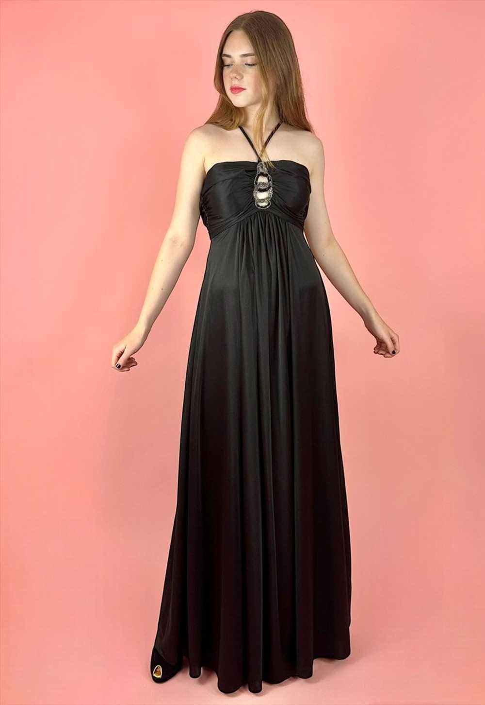 Vintage John Charles 70's Slinky Beaded Maxi Even… - image 1