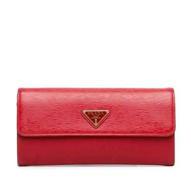 Red Prada Vitello Move Continental Wallet - image 1