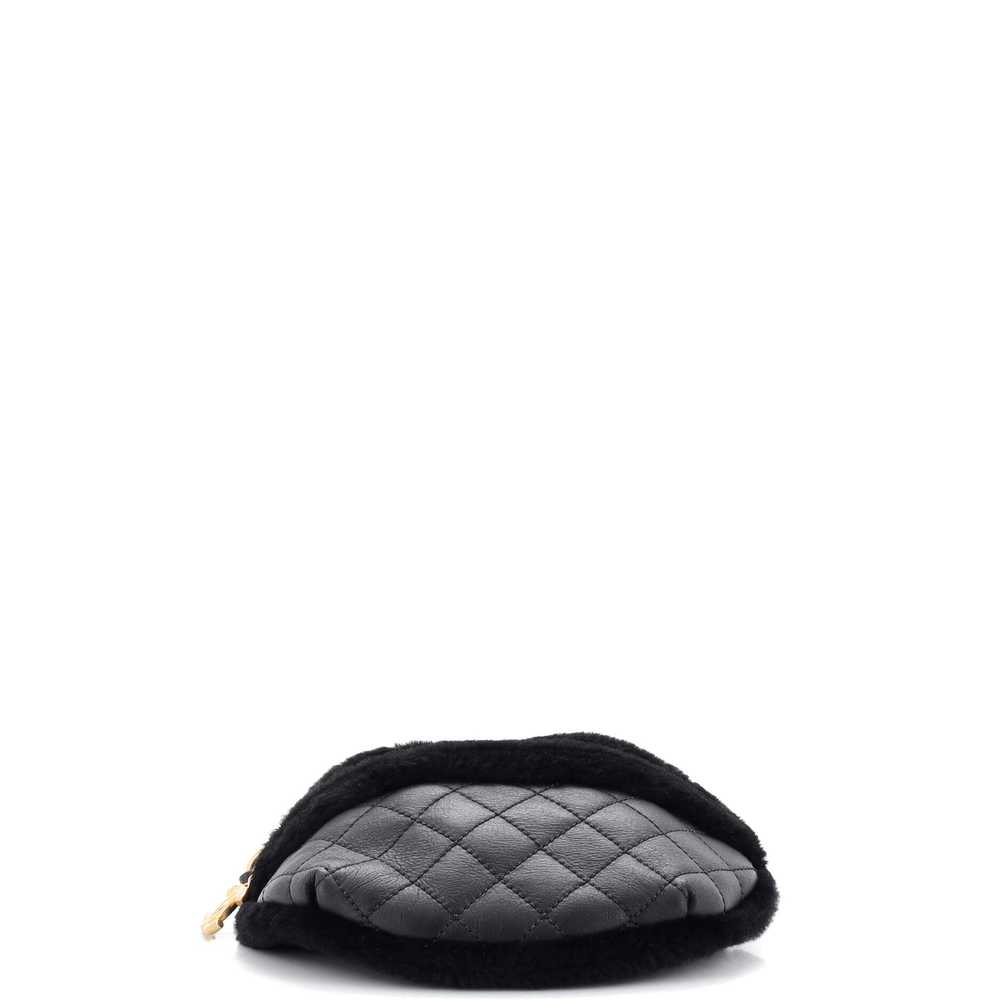 CHANEL CC Zip Waist Bag Quilted Calfskin with Fur - image 4