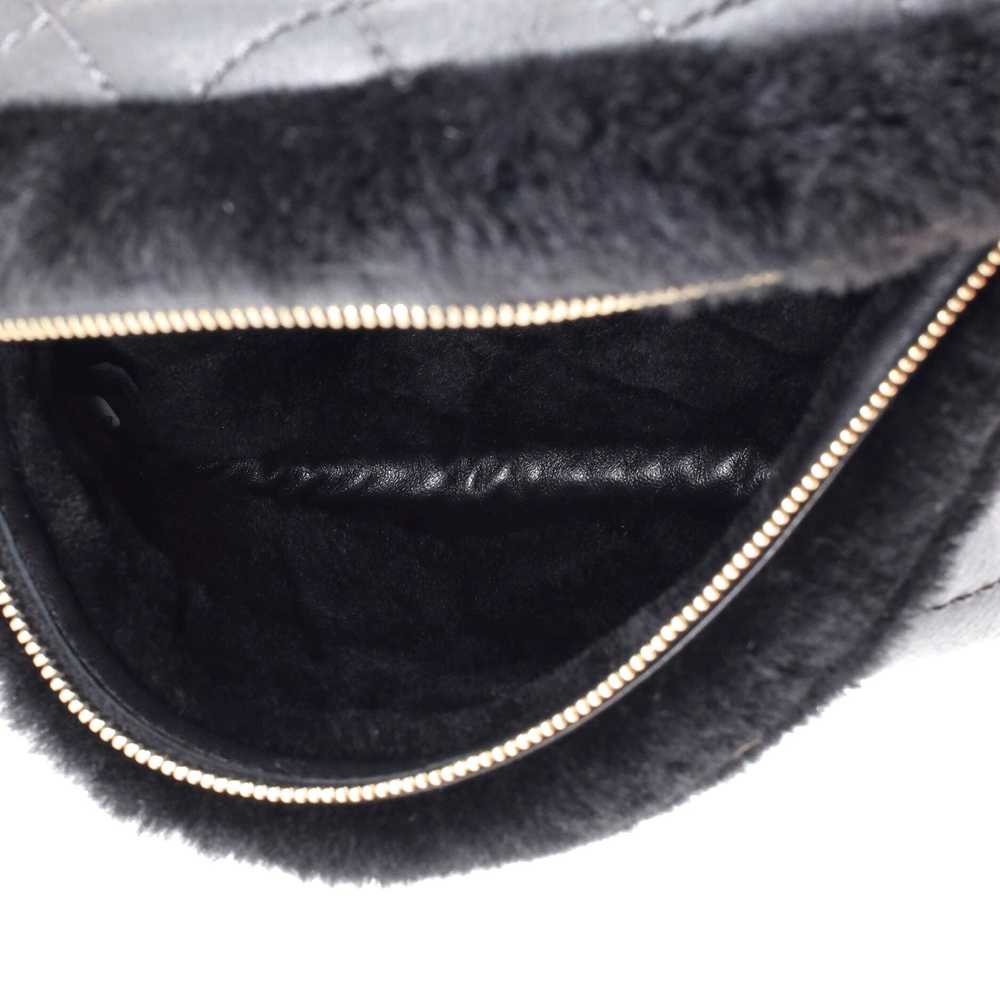 CHANEL CC Zip Waist Bag Quilted Calfskin with Fur - image 5