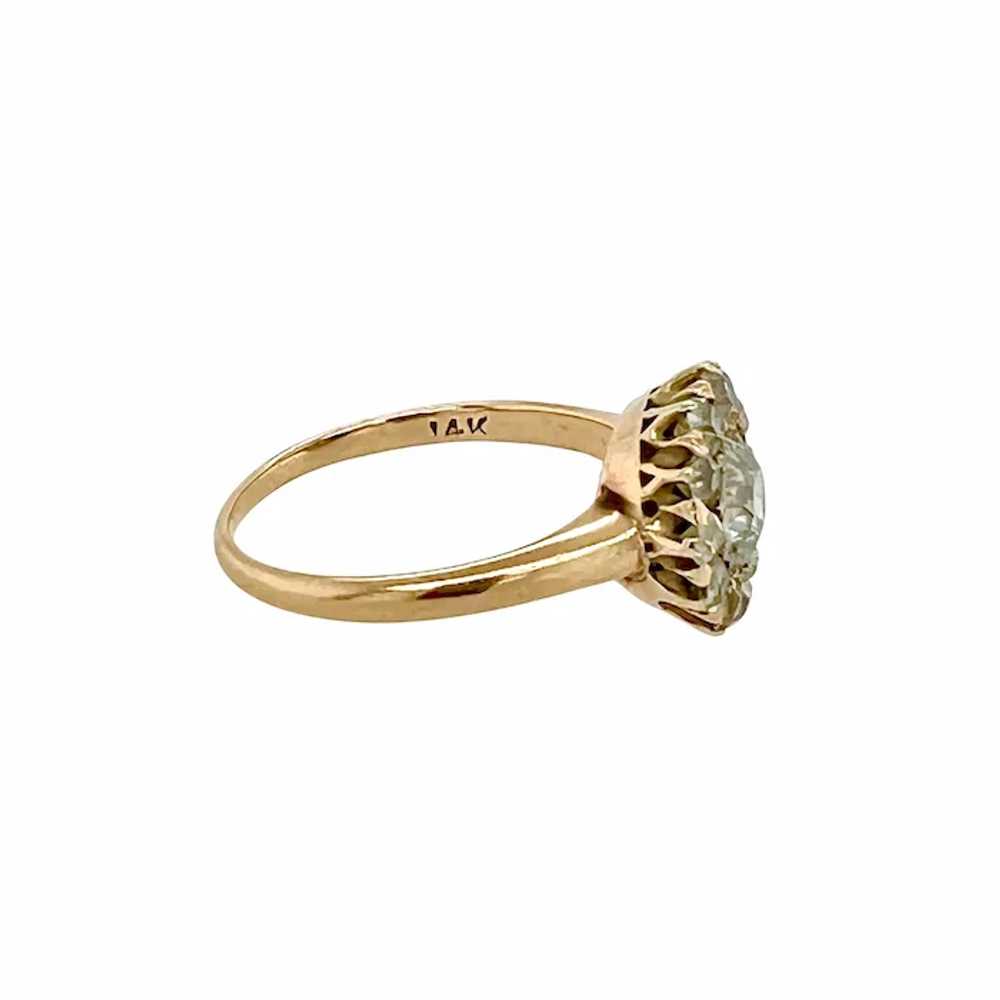 Victorian 14K Gold and Diamond Cluster Ring - image 2