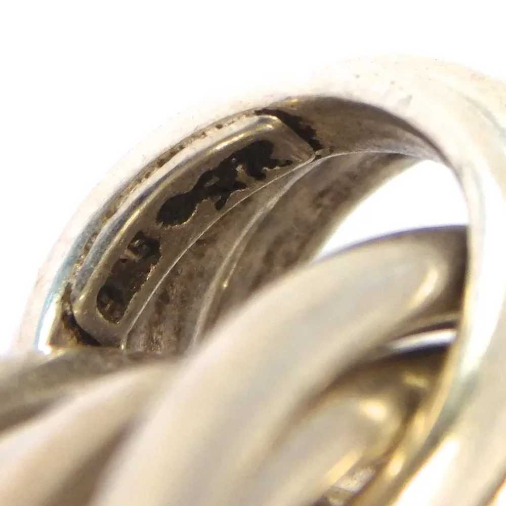 Interlocking Elegant Vintage Sterling Silver Mult… - image 6