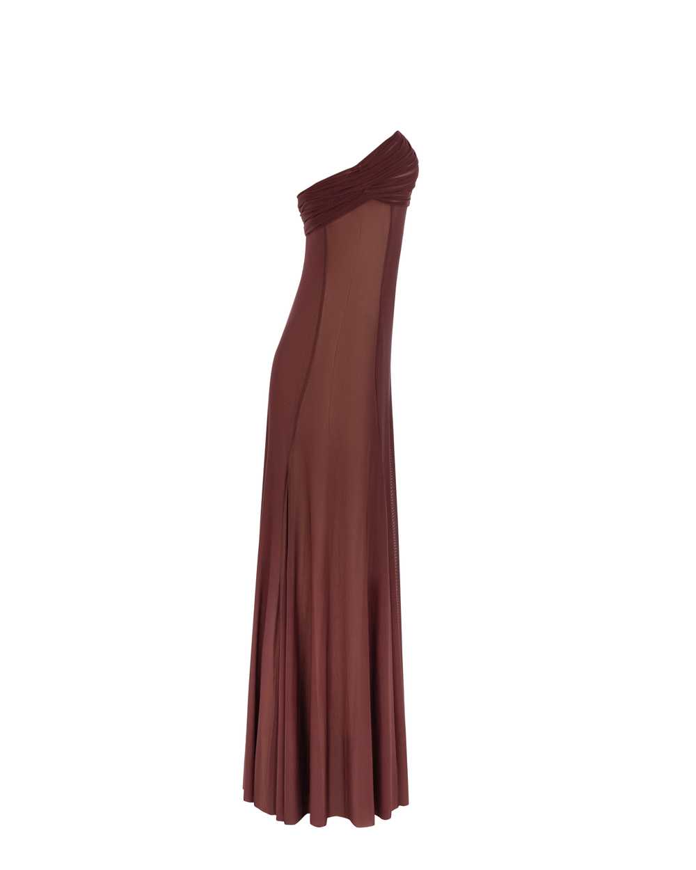 Milla Second-skin maxi dress in chocolate color - image 7