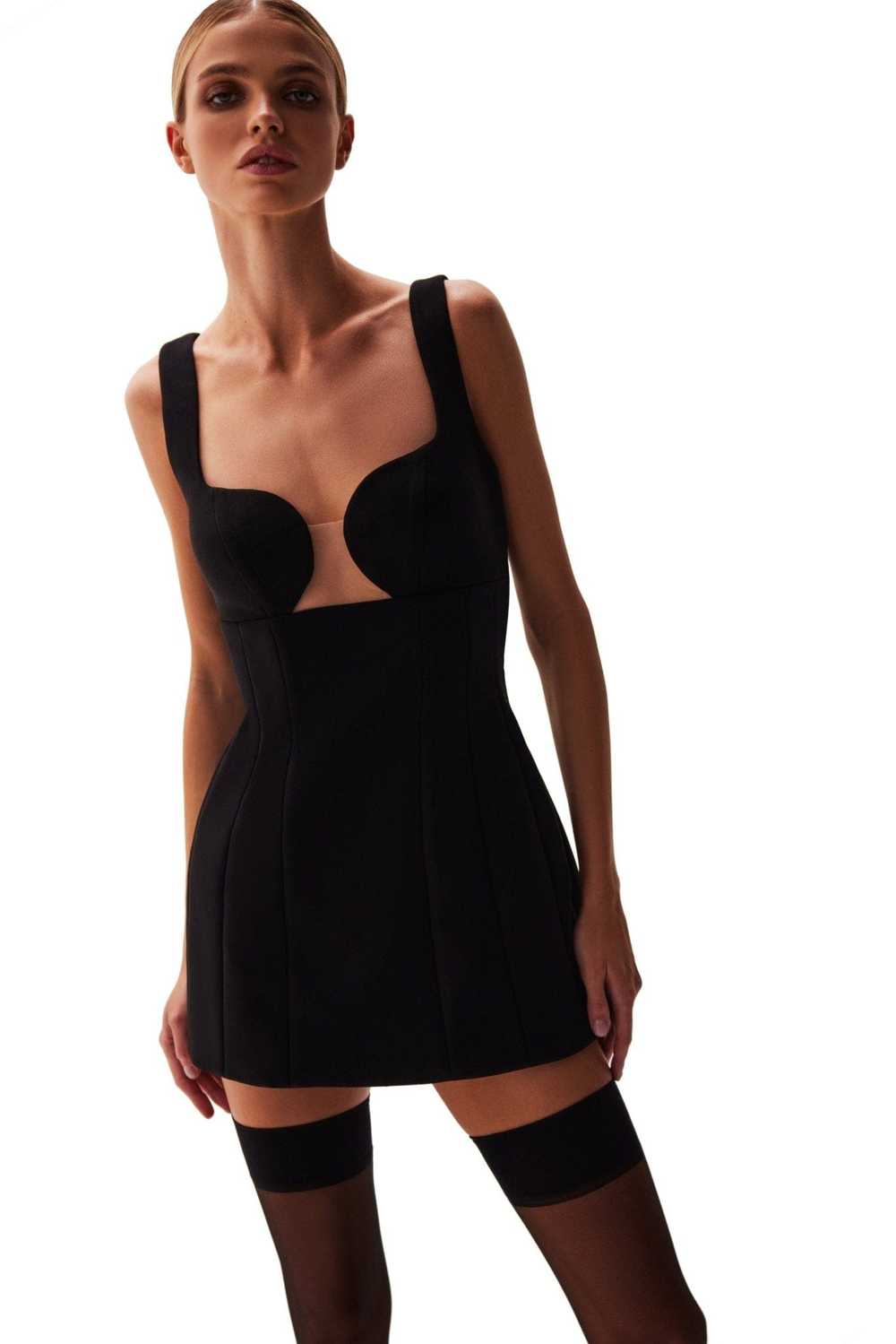 Milla Glossy ultra mini dress in black with cutou… - image 6