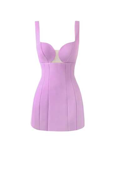 Milla Glossy ultra mini dress in lavender with cut