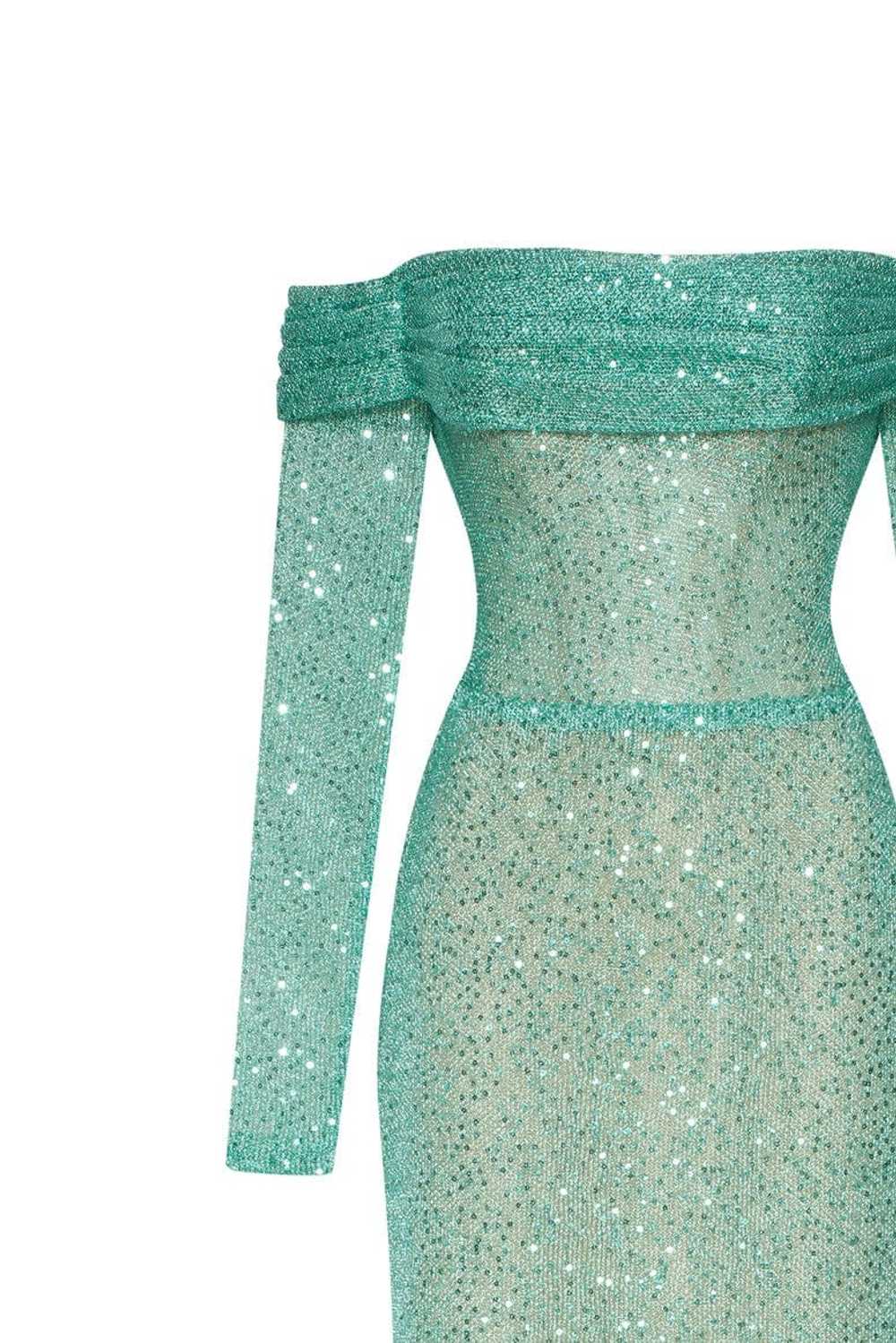 Milla Mint Green Romantic off-the-shoulder sparkl… - image 5