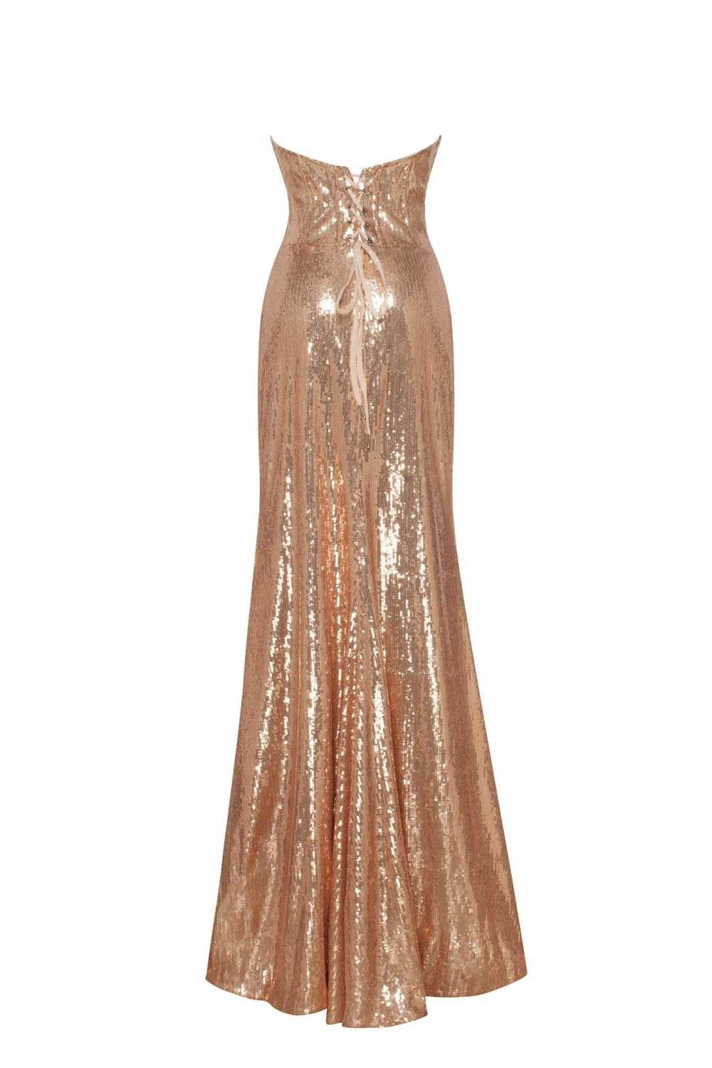 Milla Astonishing  sequined lace maxi dress in go… - image 3