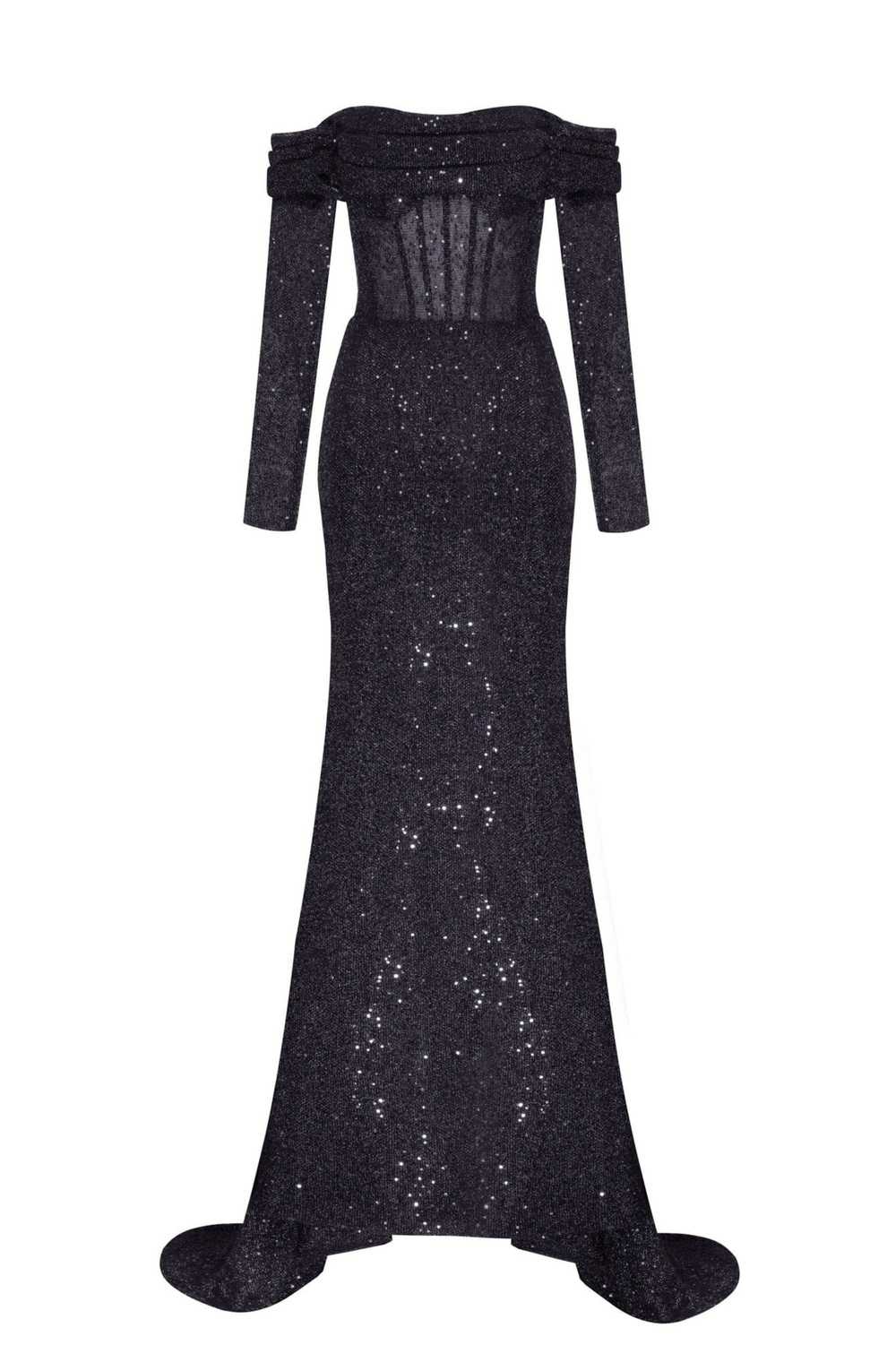 Milla Elegant black off-the-shoulder sparkling ma… - image 1
