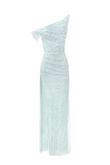 Milla Striking sequined maxi dress in mint green