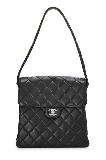 Black Quilted Lambskin Double Sided Tall